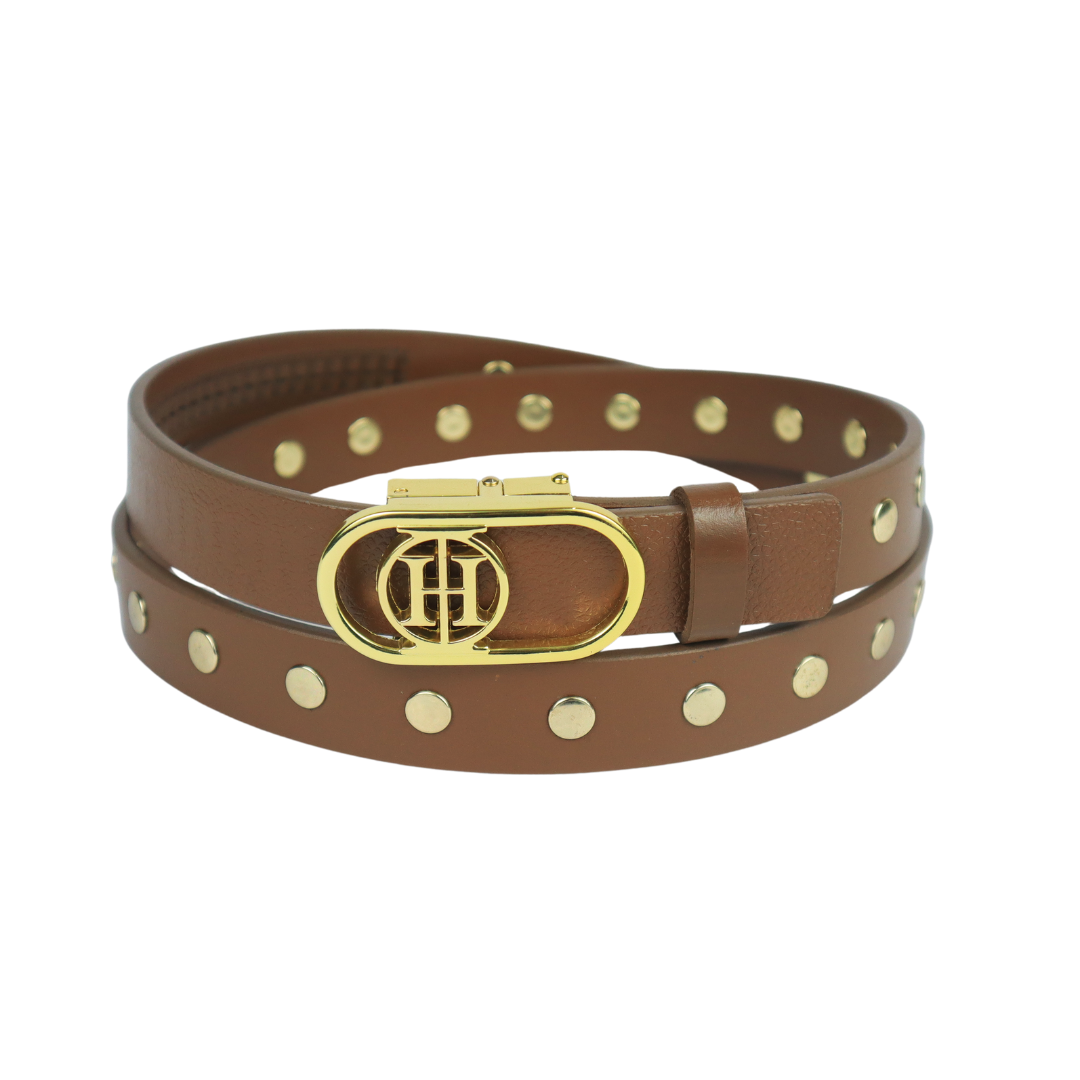 Solar Flare Gold Classic - Tan embellished belt