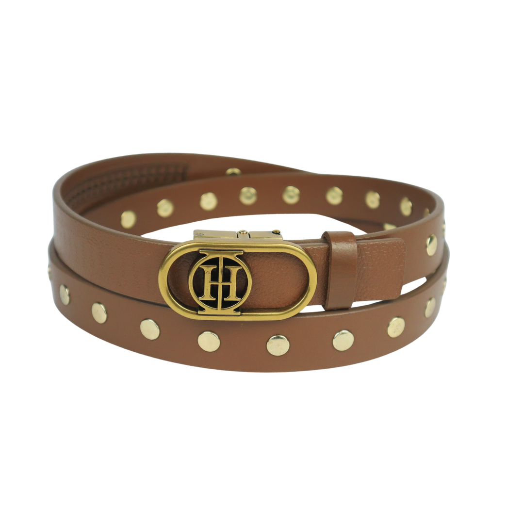 Solar Flare Gold Classic - Tan embellished belt