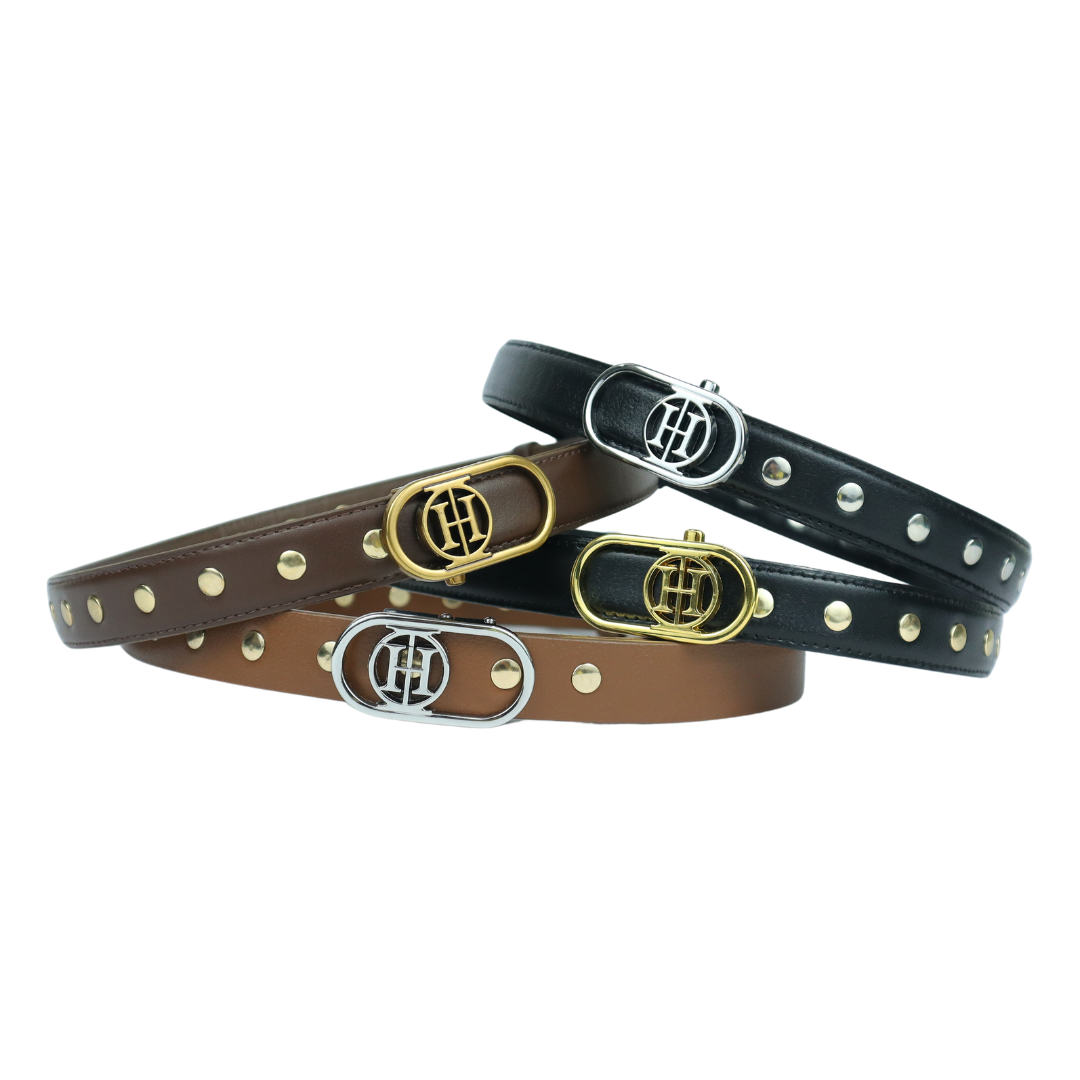 Stellar Orbit Silver Classic - Black embellished belt