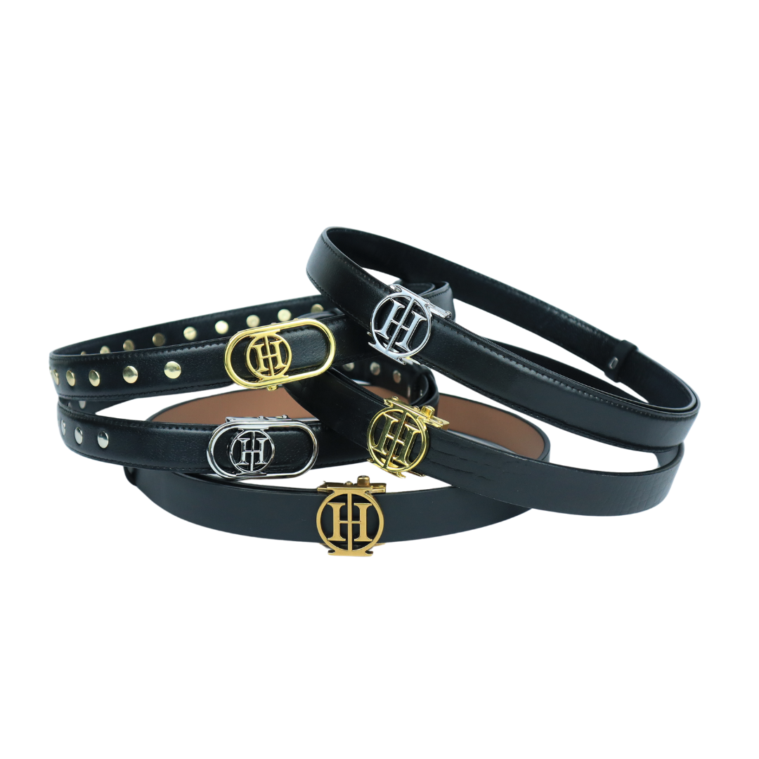 Stellar Orbit Silver Classic - Black embellished belt