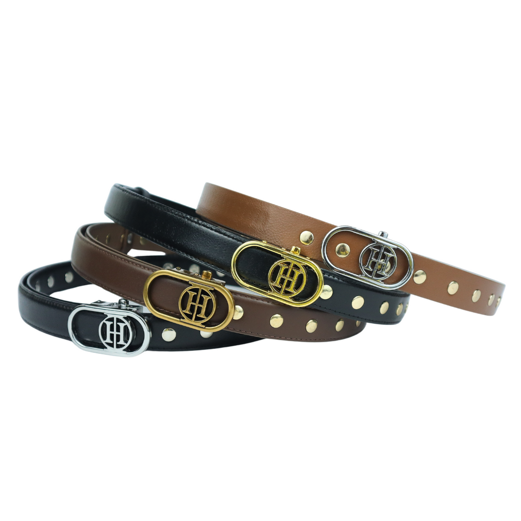 Stellar Orbit Silver Classic - Black embellished belt
