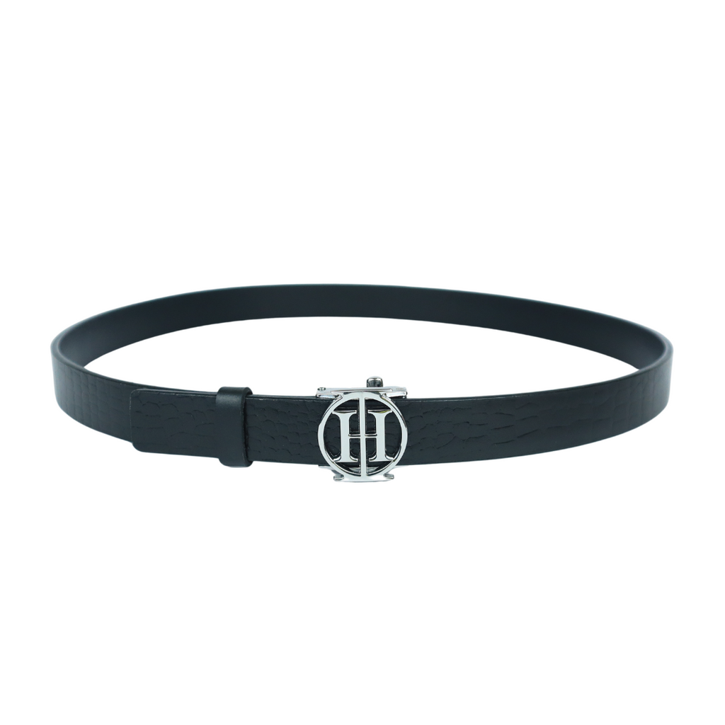 Black Mirage OG – Jet Black High Shine Leather Belt for Women