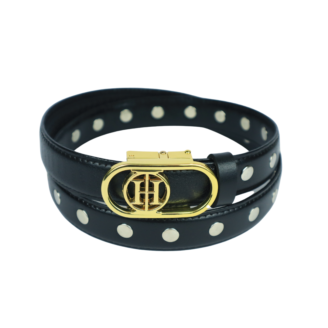 Stellar Orbit Gold Classic -  Black embellished belt