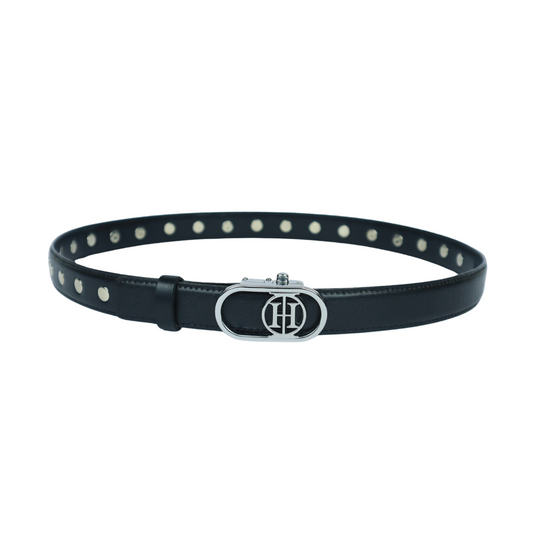 Stellar Orbit Silver Classic - Black embellished belt
