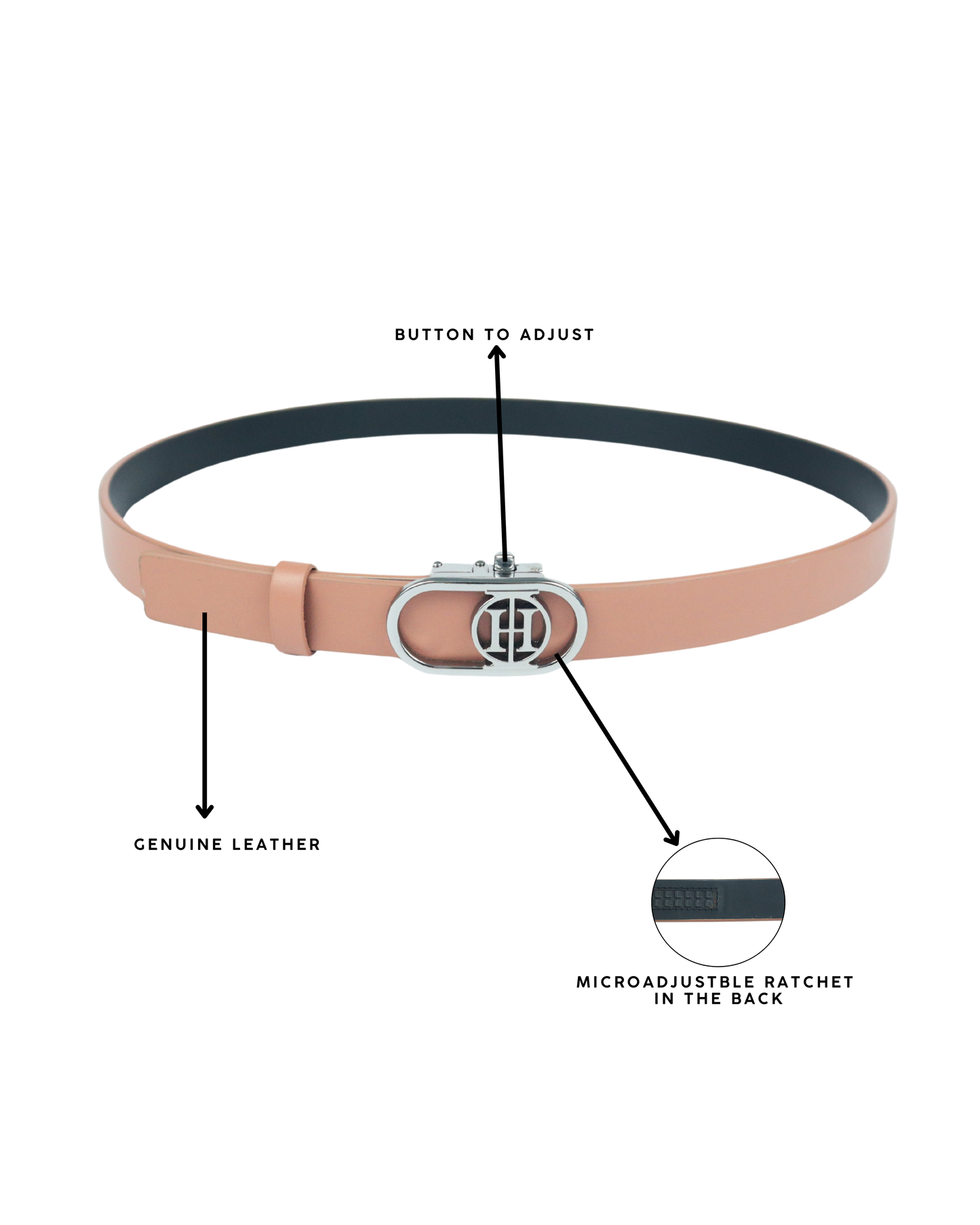 Blackout sleek Classic - Sleek black high shine belt