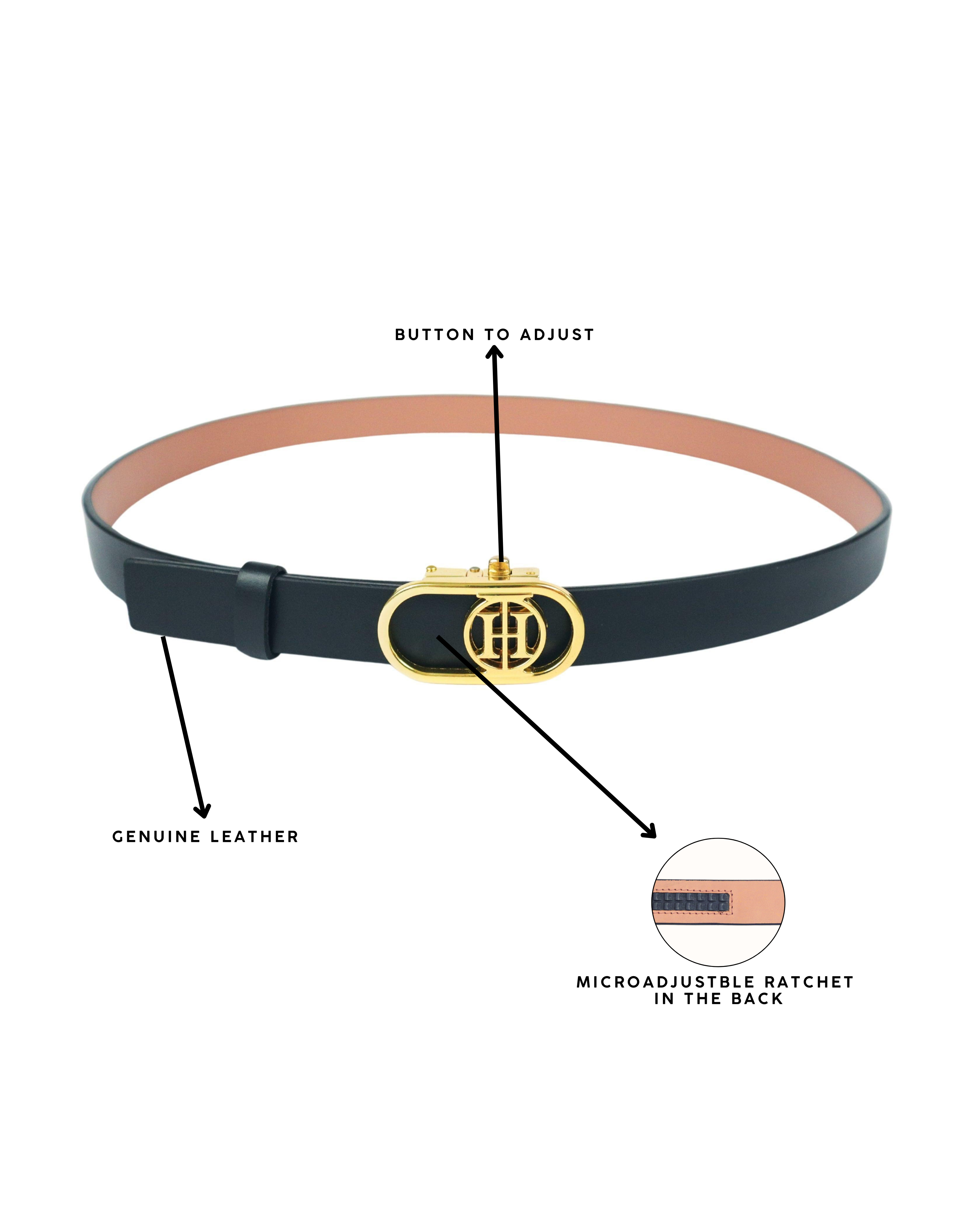 Blackout sleek Classic - Sleek black high shine belt