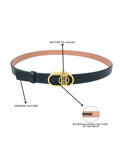 Blackout sleek Classic - Sleek black high shine belt