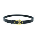 Black Mirage Classic– Jet Black High Shine Leather Belt for Women