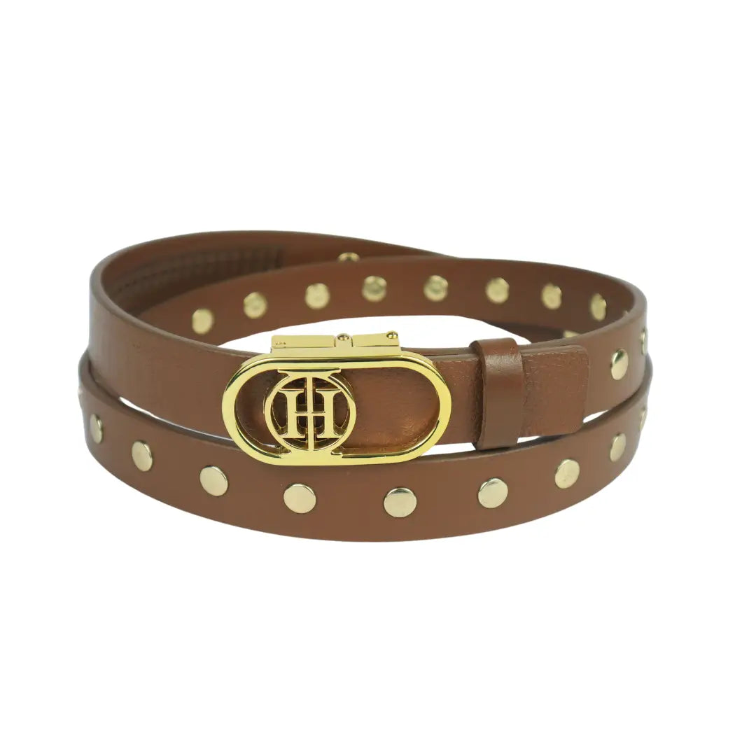 Solar Flare Gold Classic - Tan embellished belt